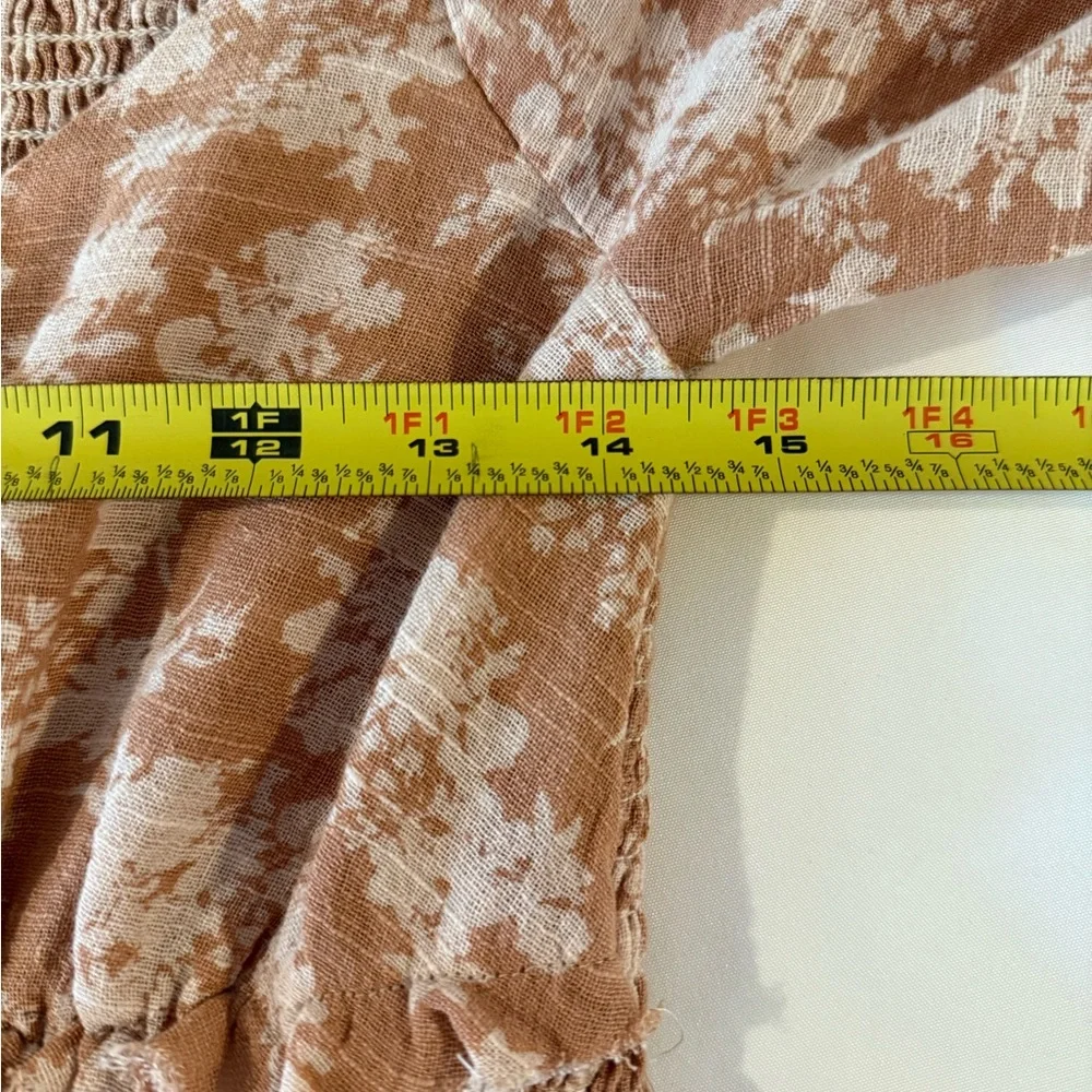 Free People, Boho Floral Maxi Dress Smocked Waist 100% Cotton, Size M EUC